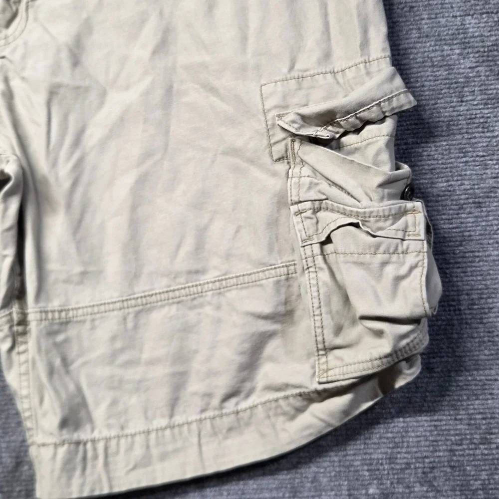 Levis Mens Tan Khaki Cotton Cargo Shorts Size 42 Multi Pocket Casual Y2K